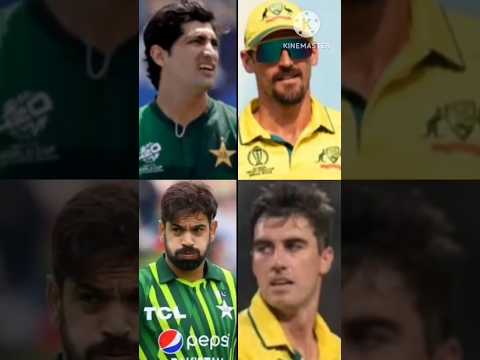Pakistan V/s Australia 💀 || Naseem Shah & Harish Rauf 🆚 Mitchell Starc & Pat Commins 🥶 !! #shorts