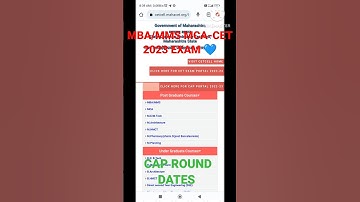 MBA/MMS MCA-CET CAP ROUND FORM FILLING START TODAY 2023 EXAM 💙 HOW TO REGISTER #mbacet2023 #mcacet