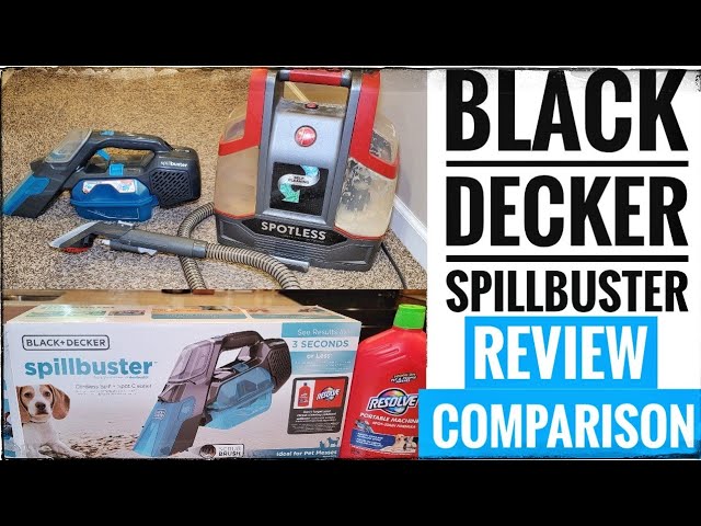 Black + Decker Spillbuster Cordless Carpet Cleaner BHSSB315J REVIEW &  COMPARISON With Hoover Cleaner 