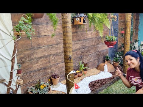 COMO FAZER UM LINDO JARDIM - JARDIM NO QUINTAL COMO FAZER - PAISAGISMO DIY