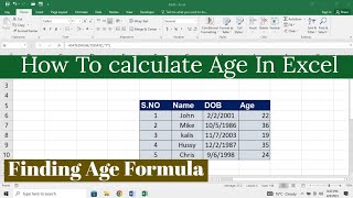 How To Calculate Age From Date of Birth in Excel | Calculate in months year in Excel