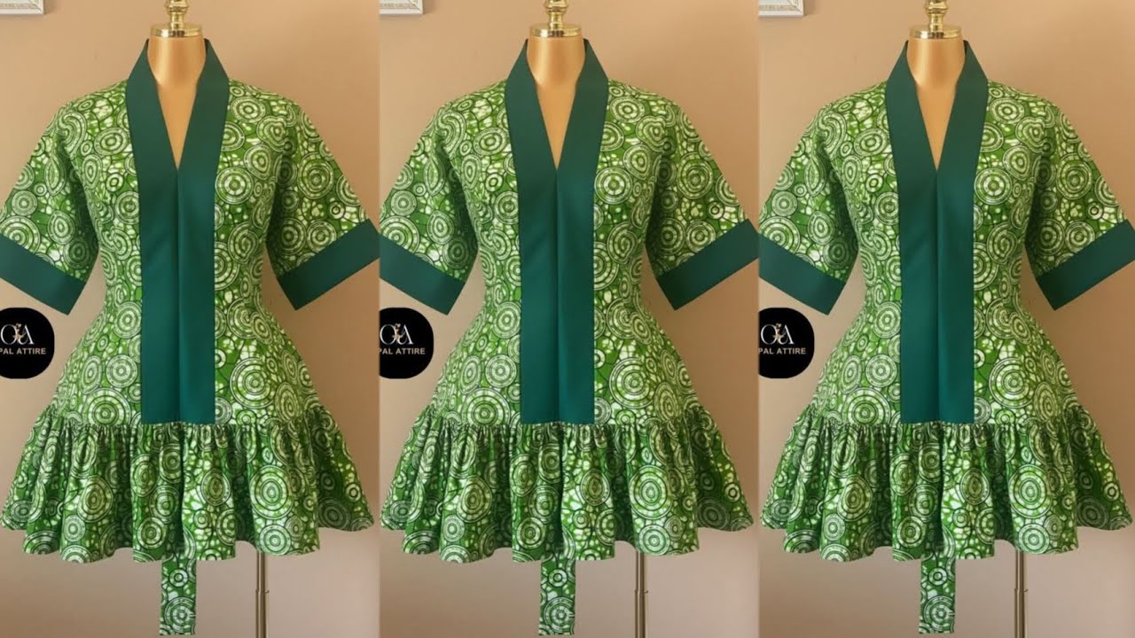 Как сшить платье-бубу с облегающей талией и воротником-стойкой 