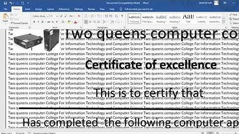 Create a Certificate in Microsoft word using custom watermark in a text box