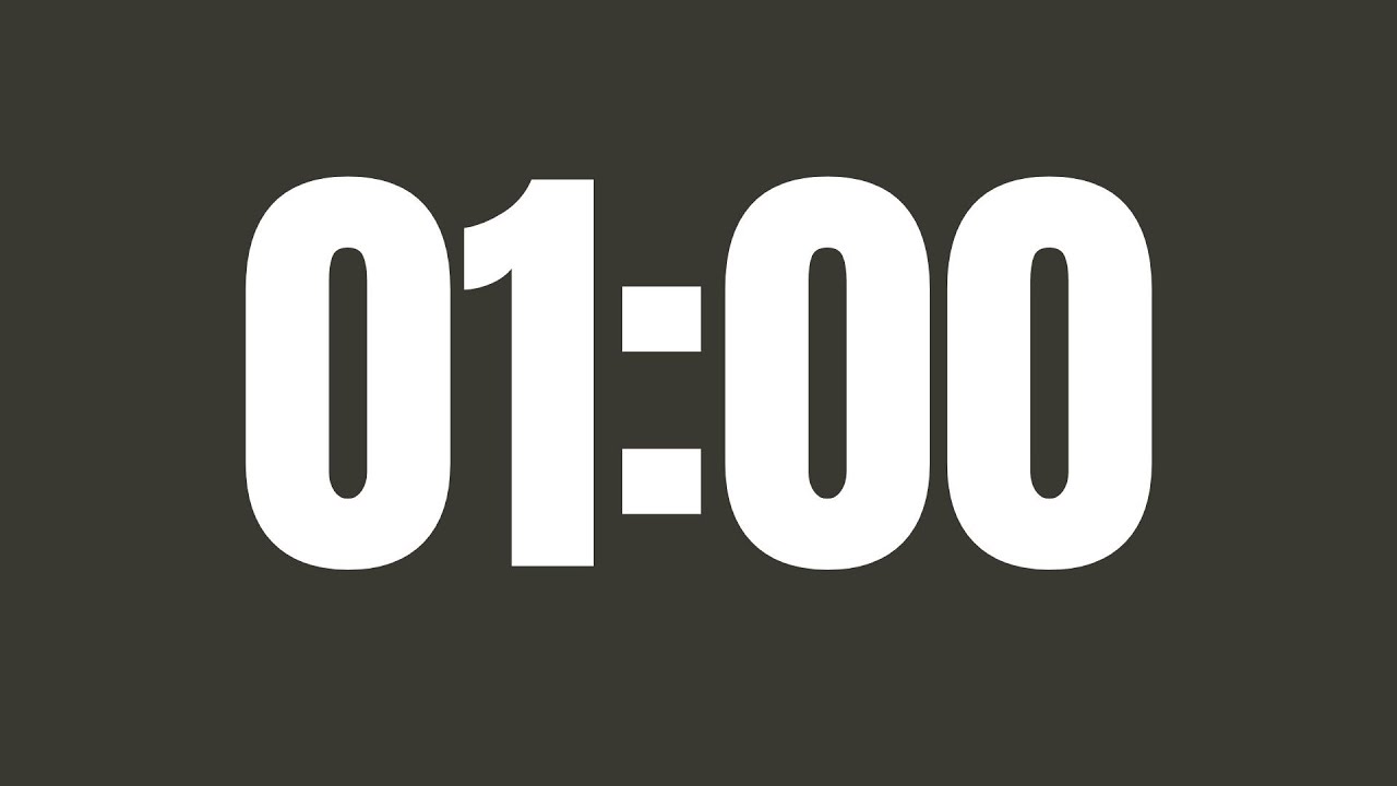 ⏳ 1-Minute Classroom Timer (No Music) Dark Background⏱️