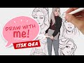 Draw with Me # 07 🎉 175K Q&A 🦩 Origin Story of Diu ✦ Realtime Drawing