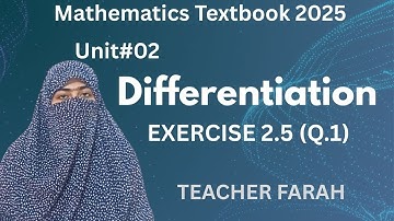 Class 12 Math chapter 2 Differentiation Ex: 2.5 (Q:1) #farahsmathodology #calculus #math