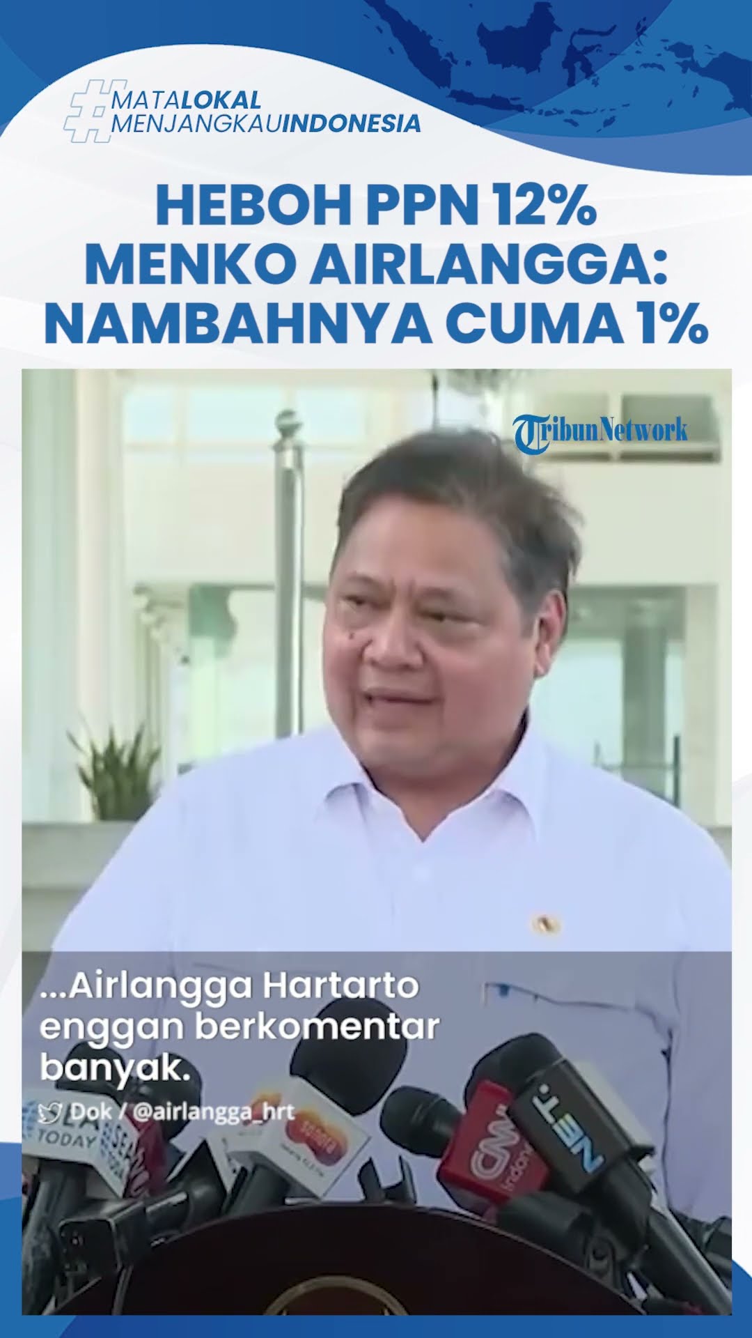 Airlangga Tegaskan Kenaikan PPN Cuma 1 Persen Bukan 12%: Pengaruh ke Inflasi tapi Tak Terlalu Tinggi