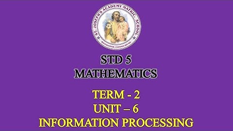 MATHEMATICS STD 5 | INFORMATION PROCESSING | TERM - 2 | UNIT - 6