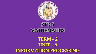 MATHEMATICS STD 5 | INFORMATION PROCESSING | TERM - 2 | UNIT - 6