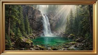 Majestic Alpine Waterfall | 4K Frame TV Art for Samsung Frame TV | Luxury Nature Wall Decor screenshot 1