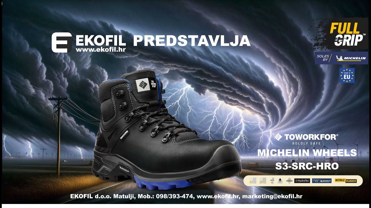 EKOFIL & TOWORKFOR® & MICHELIN - MICHELIN BRAKE - WHEELS - FUEL -S3-SRC-HRO ZAŠTITNE RADNE CIPELE