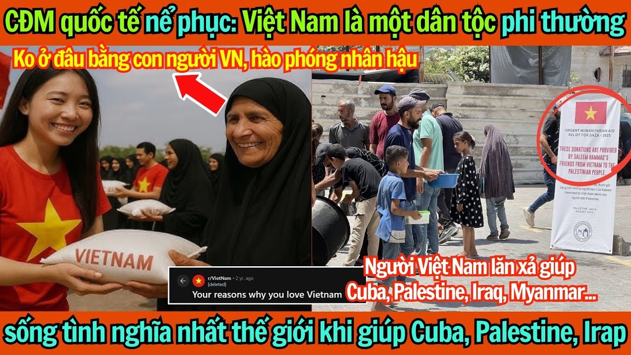 CĐM quốc tế nể phục người dân VN khi ủng hộ Cuba hơn 330 tỷ, còn hết lòng giúp đỡ Palestine, Irap