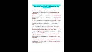 MHA 706 Financial Management Final Exam 2024 Version Best Studying Materials with All Questions and