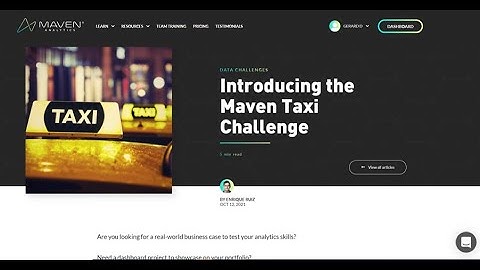 Maven Taxi Challenge Final Dashboard