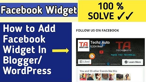 How to add Facebook Page Widgets or plugin in Blogger & Wordpress 2020 | Techzauto