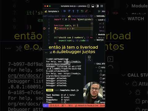 Ativei Live reload + Debugging + Testes automatizados || Shorts || Erick Wendel