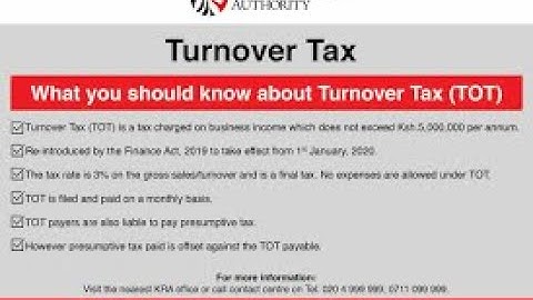 Unpacking Turn over Tax