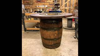 #Handmade #custom #authentic #whiskeybarrel #table #barnwood #tabletop