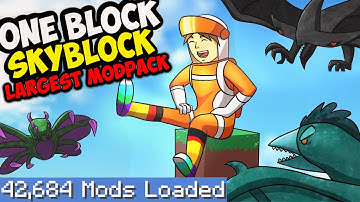One Block Skyblock but I download every single mod
