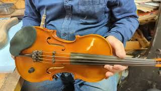 2022-05 Zeta Acoustic Strados Violin Journeyman Signature. Pluck All 4 Strings. E Is Soft