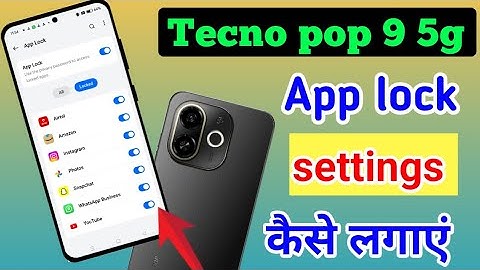 Tecno pop 9 5g mobile me app lock kaise lagaye/how to set app lock in settings tecno pop 9 5g mobile