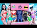 SUPER WONDER RESCUE UGLY GIRL IN WC MAGIC PRANK BATTLE Girl Nerf Guns VOLLEYBALL BOY Green Girl Nerf