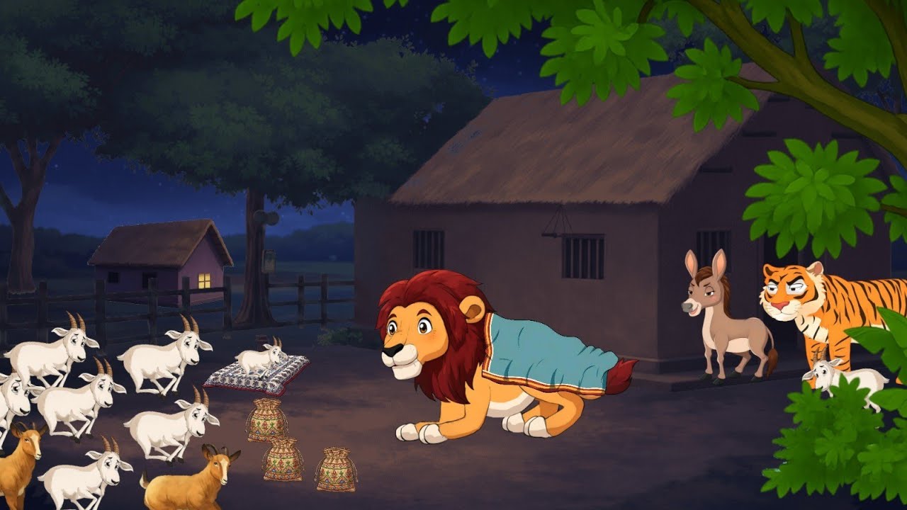 लालू शेर की चोरी | Lalu Sher ki Chori और चीकू गधे की Smartnes | Animal story | Panchtantra story