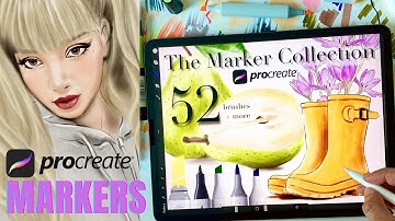 The Marker Collection Procreate Brushes (SHOWCASE) Brush Samples of Realistic Alcohol Marker Brushes