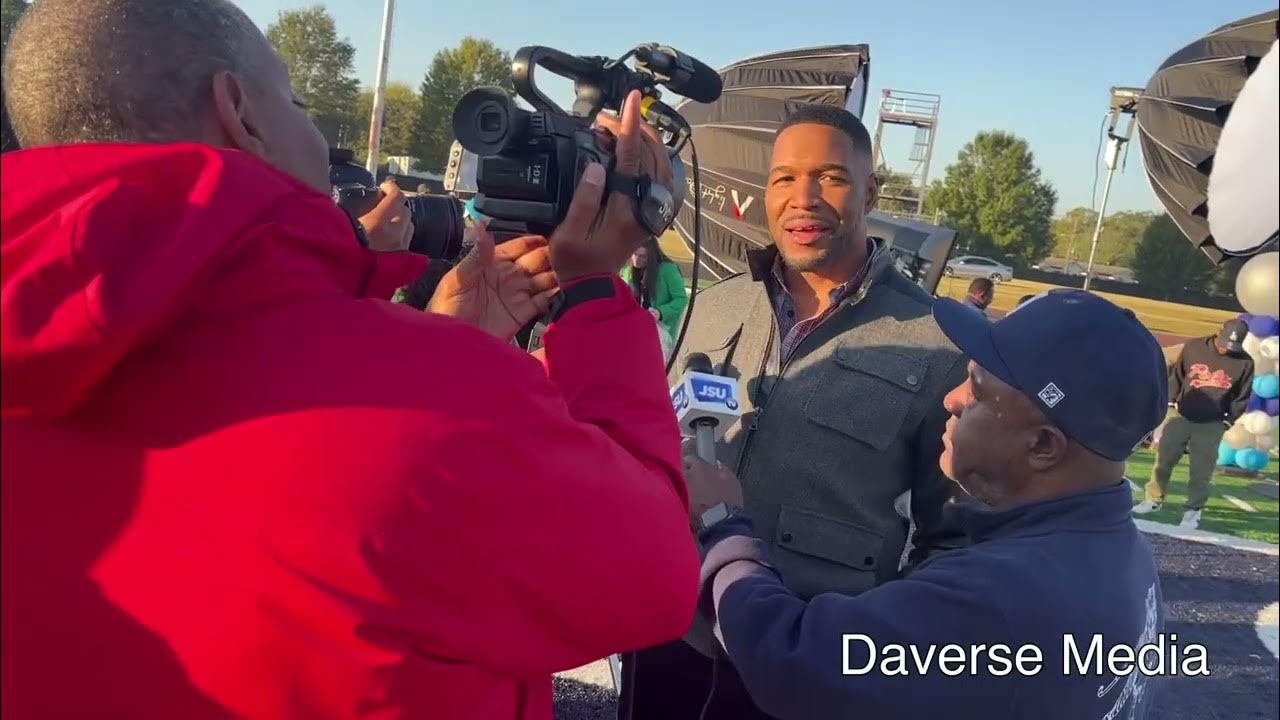Michael Strahan interview at Jackson State after GMA on Daverse Media 