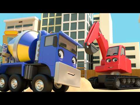 Building a Big New Building with Construction Vehicles! | 👼Lellobee - Preschool Playhouse