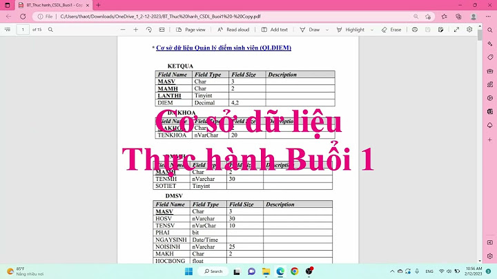 Bài tập thuực hành sql quản lý gv năm 2024