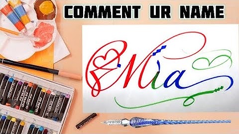 Mia Name Signature Calligraphy Status | How to Draw, Cursive Calligraphy with Cut Marker
