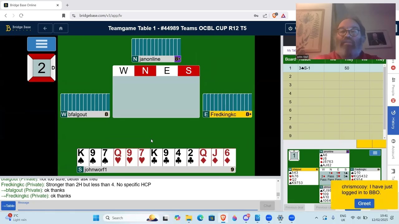 OCBL Cup Round 12 - 12th February 2025