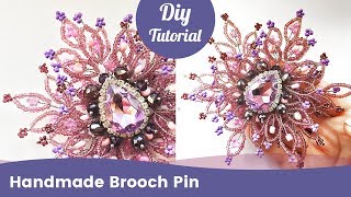 How to Make Saree Pin. Handmade Beaded Saree Brooch Making