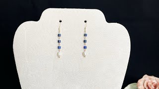 Lapis lazuli earrings✨#handmadejewelry #jewelrydesign #jewelry #tutorial #earrings #earringsoftheday