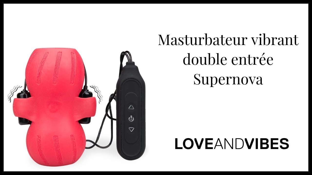 masturbateur réaliste double entrée vibromassant TPR texture anus vagin serrés