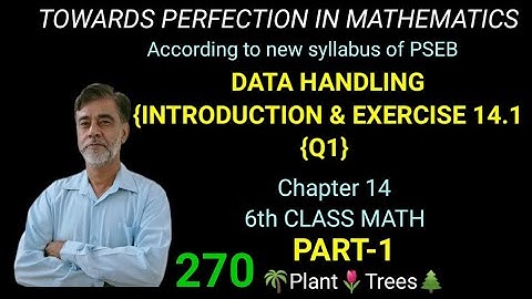 INTRODUCTION & EXERCISE 14.1{Q1}, CHAPTER 14, DATA HANDLING, 6TH CLASS MATH, PART-1