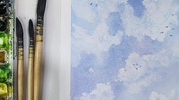 Watercolor Sky Tutorial | Wet-on-Wet Technique Tutorial | How to Paint Clouds in Watercolor