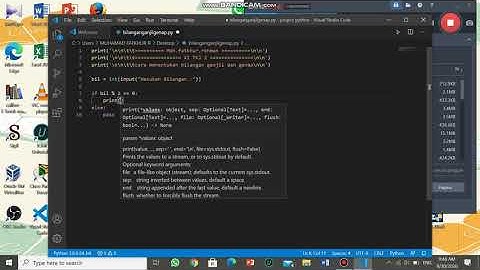 Pemrograman sederhana " Mencari bilangan Ganjil & Genap" menggunakan Python