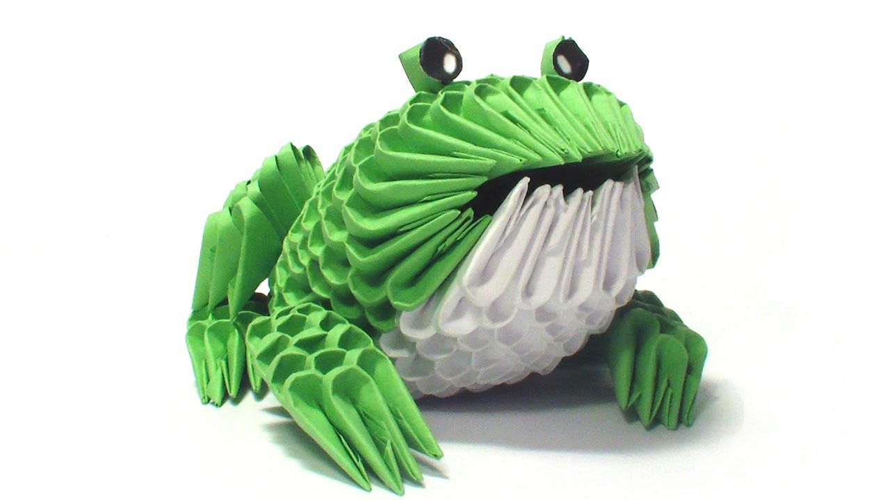 3D origami frog tutorial YouTube