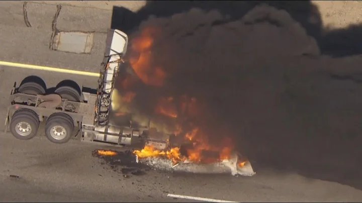 Stolen Big Rig Catches Fire During Police Chase