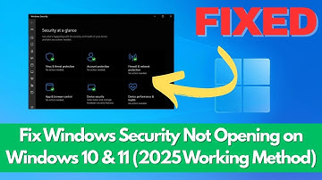 Fix Windows Security Not Opening on Windows 10 & 11 (2025 Working Method)