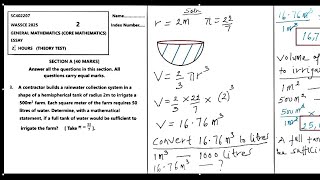 WASSCE 2025 CORE MATHEMATICS PAPER 2 _ QUESTION 3