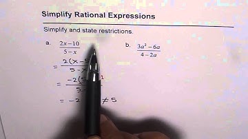 State Restriction Simplify Rational Expression 2