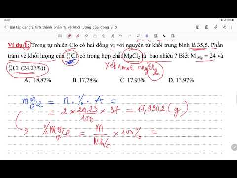 Video Bài tập tính thành phần phần trăm về khối lượng của... - youtube