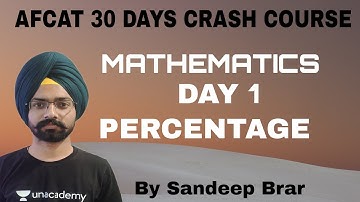 AFCAT mathematics 30days crash course Percentage 1st class