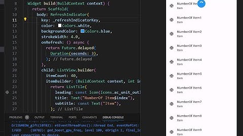 RefreshIndicator Widget | Flutter | Dart