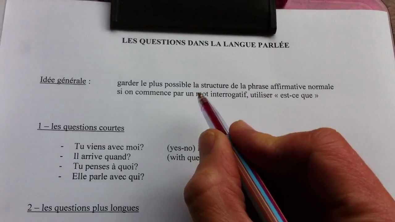 QUESTIONS in French: what people actually say - YouTube