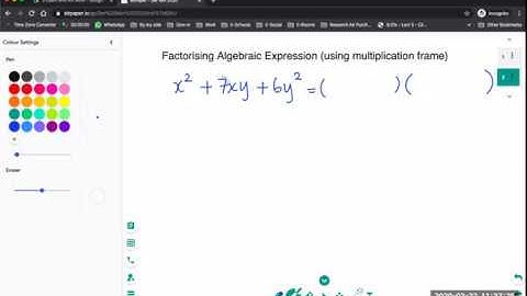 Factorising Algebraic Expression using Multiplication Frame