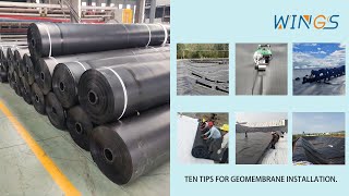 Ten tips for geomembrane installation.